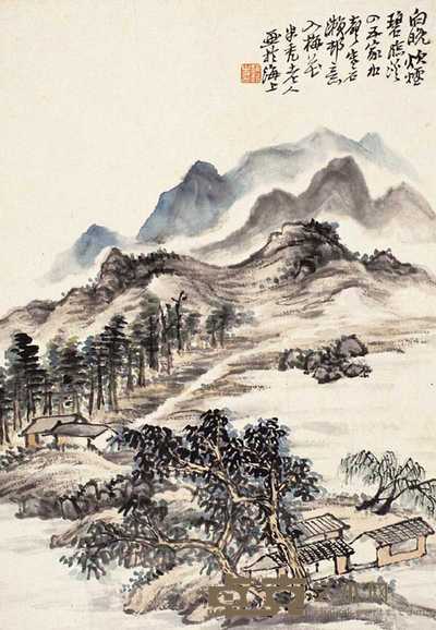赵云壑 山水 册页片 30×20cm